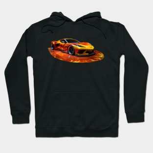 C8 Corvette Flames Supercar Racecar Sports Car Muscle Car Supercar Hoodie